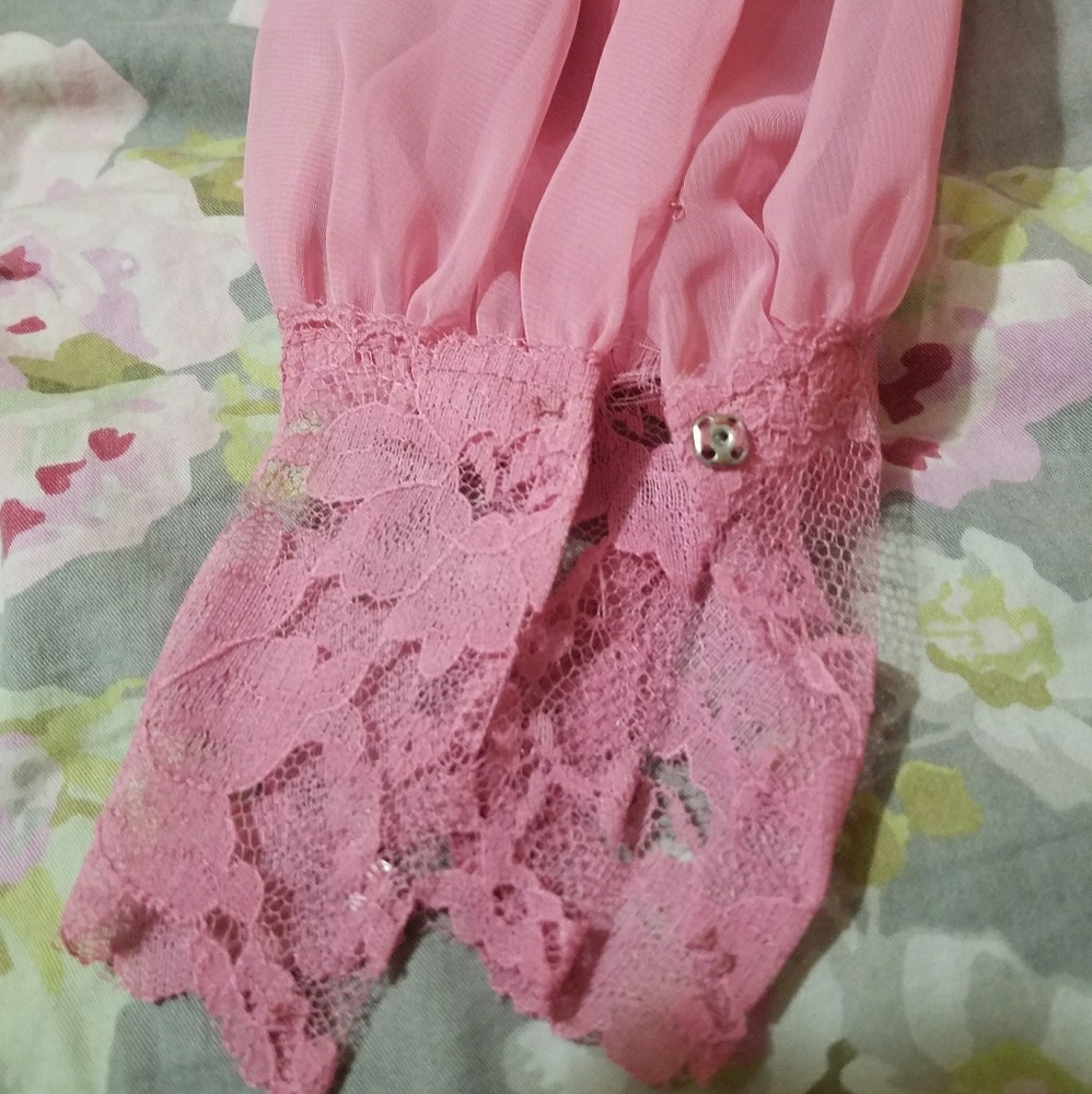Vintage Victorian 70's/ 2 Piece Pink Maxi Dress - Picture 8 of 8